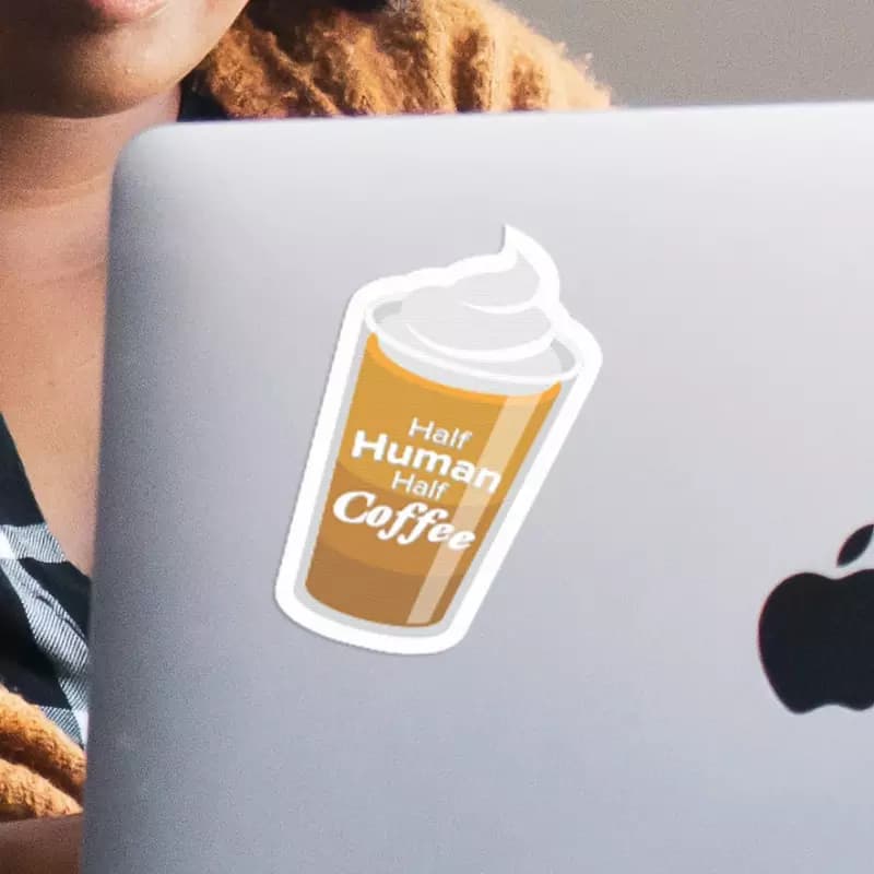 Half Human Half Coffee Sticker